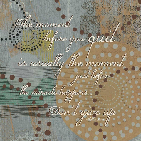 Dont Quit White Modern Wood Framed Art Print with Double Matting by Grey, Jace