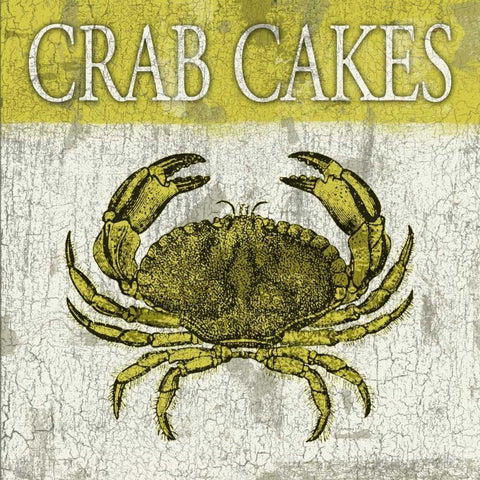 Crab Cakes Black Modern Wood Framed Art Print with Double Matting by Grey, Jace