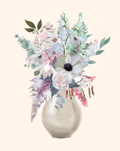 Night Of Romance 5 White Modern Wood Framed Art Print with Double Matting by Keith, Jesse