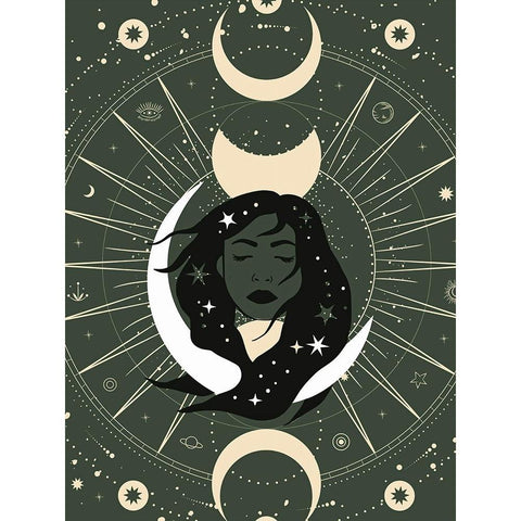 Her Eclipse Black Modern Wood Framed Art Print with Double Matting by Keith, Jesse