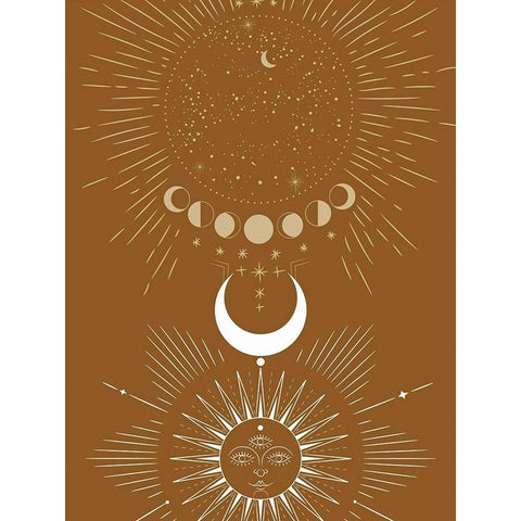 Sun And Moon Rise Gold Ornate Wood Framed Art Print with Double Matting by Keith, Jesse