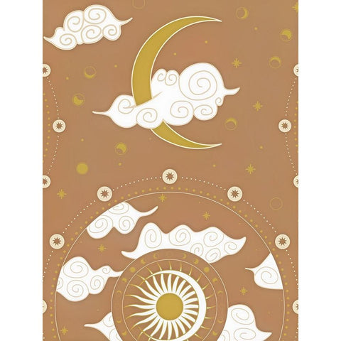 Moon Gold Ornate Wood Framed Art Print with Double Matting by Keith, Jesse