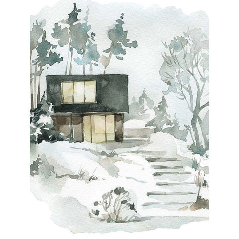 Walkway Black Modern Wood Framed Art Print with Double Matting by Keith, Jesse