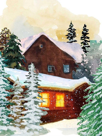 Secret Cabin White Modern Wood Framed Art Print with Double Matting by Keith, Jesse
