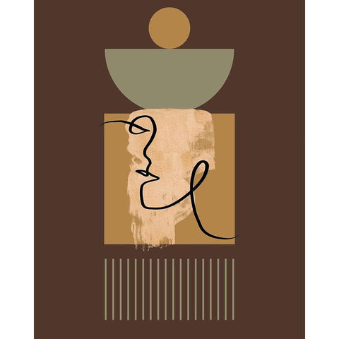 Abstract Taupe Black Modern Wood Framed Art Print by Keith, Jesse