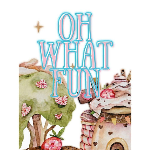 Oh What Fun White Modern Wood Framed Art Print by Keith, Jesse
