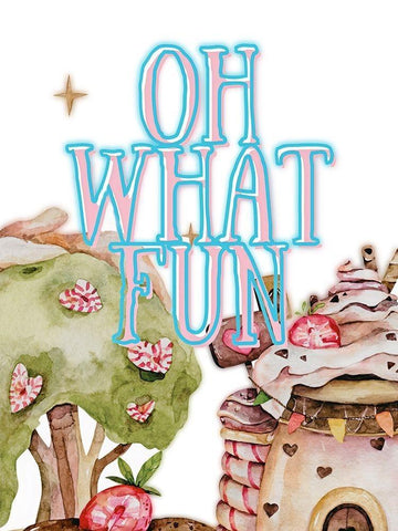 Oh What Fun White Modern Wood Framed Art Print with Double Matting by Keith, Jesse