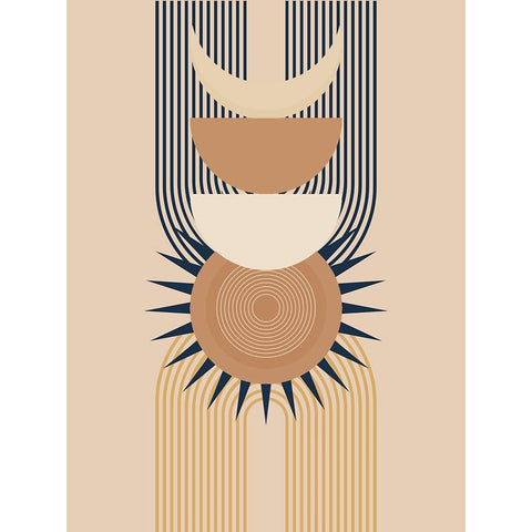 Arched Sun Black Modern Wood Framed Art Print by Keith, Jesse