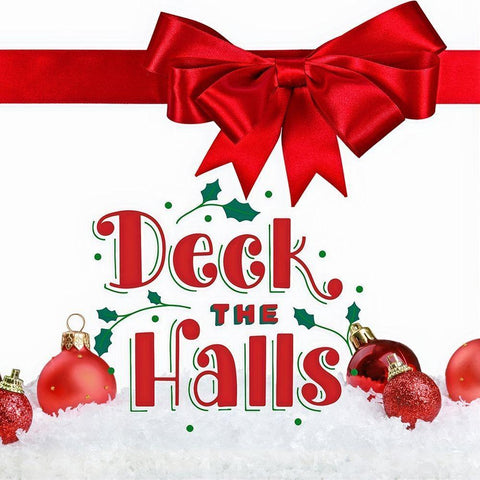 Deck The Halls Black Modern Wood Framed Art Print with Double Matting by Keith, Jesse