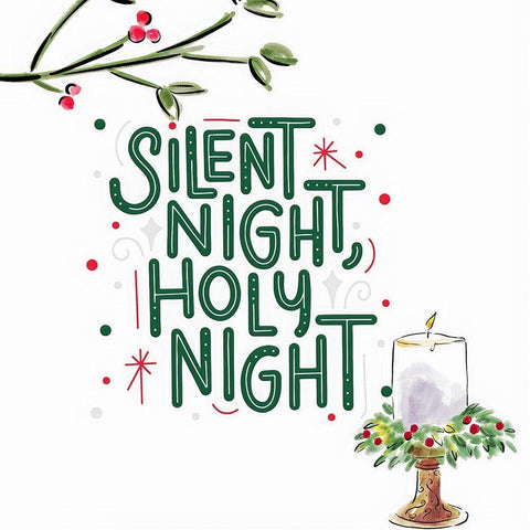 Holy Night White Modern Wood Framed Art Print with Double Matting by Keith, Jesse