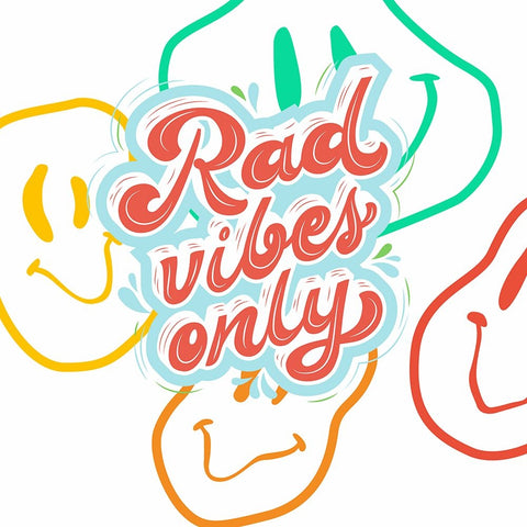 Rad Vibes Black Ornate Wood Framed Art Print with Double Matting by Keith, Jesse