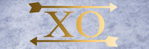 XO White Modern Wood Framed Art Print with Double Matting by Matic,Jelena