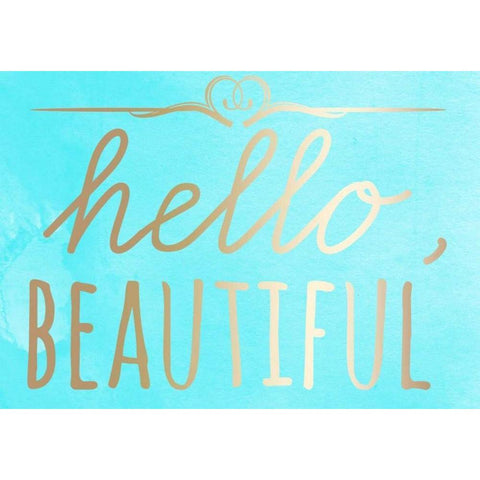 Hello Beautiful Black Modern Wood Framed Art Print with Double Matting by Matic, Jelena