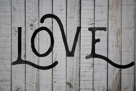 Love White Modern Wood Framed Art Print with Double Matting by Matic,Jelena