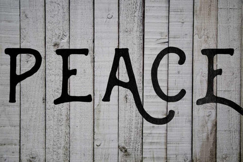 Peace White Modern Wood Framed Art Print with Double Matting by Matic,Jelena