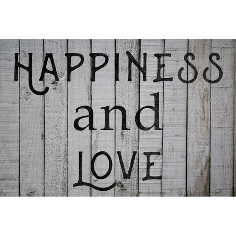 Happiness and Love Black Modern Wood Framed Art Print with Double Matting by Matic,Jelena