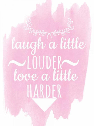 Laugh A Little Louder White Modern Wood Framed Art Print with Double Matting by Matic,Jelena