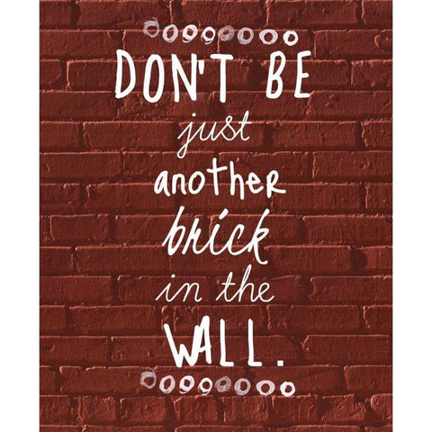 Brick In The Wall Black Modern Wood Framed Art Print by Matic,Jelena