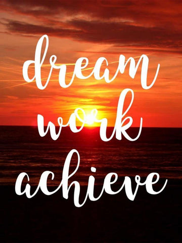 Dream Work Achieve White Modern Wood Framed Art Print with Double Matting by Matic,Jelena