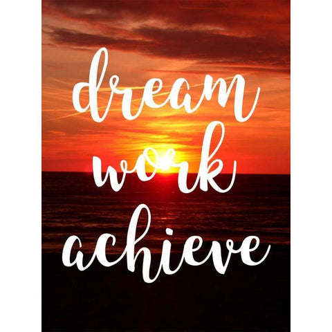Dream Work Achieve Black Modern Wood Framed Art Print by Matic,Jelena