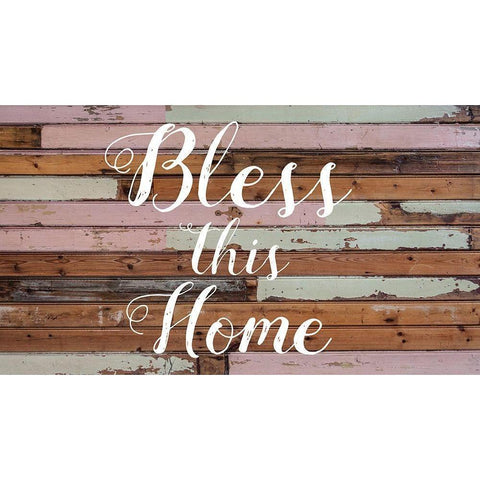 Bless This Home Barnwood Gold Ornate Wood Framed Art Print with Double Matting by Matic, Jelena