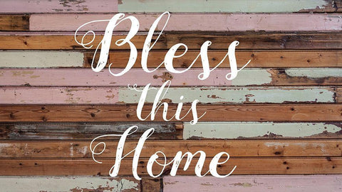 Bless This Home Barnwood Black Ornate Wood Framed Art Print with Double Matting by Matic, Jelena