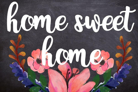 Home Sweet Home Black Ornate Wood Framed Art Print with Double Matting by Matic, Jelena