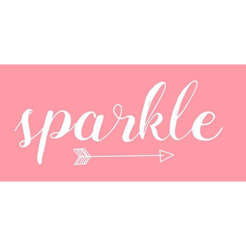 Sparkle Pink Arrow White Modern Wood Framed Art Print by Matic,Jelena