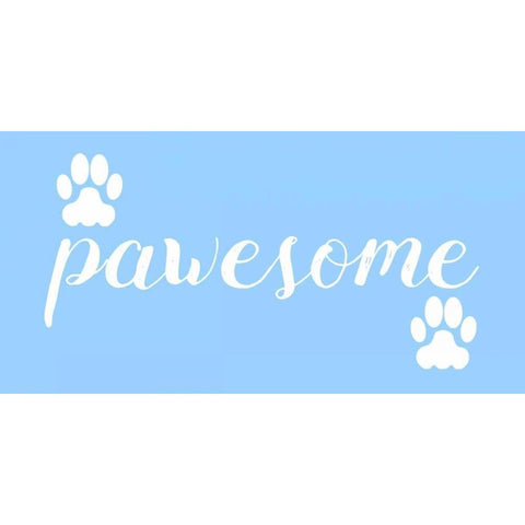 Pawesome Paws White Modern Wood Framed Art Print by Matic,Jelena
