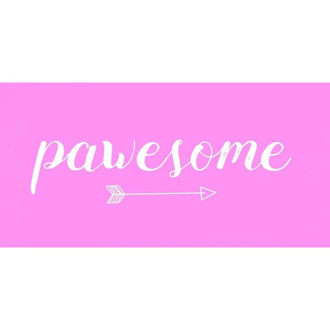 Pawesome Pink Black Modern Wood Framed Art Print by Matic,Jelena