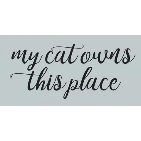 Cat Owns Gold Ornate Wood Framed Art Print with Double Matting by Matic,Jelena