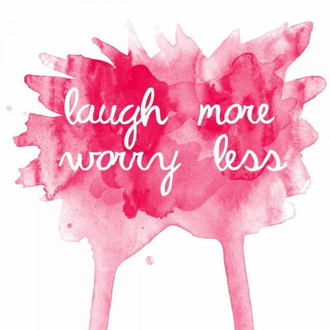 Worry Less White Modern Wood Framed Art Print by Matic, Jelena