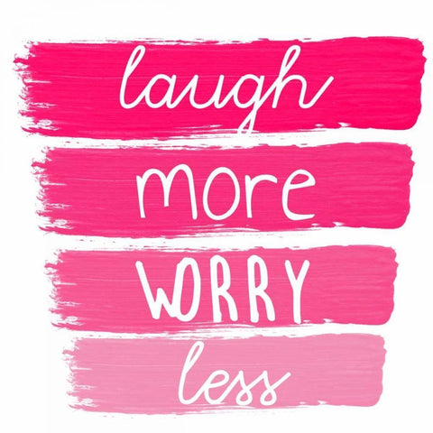 Laugh More Black Ornate Wood Framed Art Print with Double Matting by Matic, Jelena