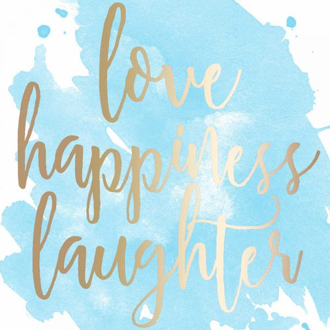Love Happiness Laughter Black Ornate Wood Framed Art Print with Double Matting by Matic, Jelena