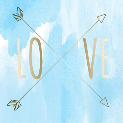 Love Arrow White Modern Wood Framed Art Print with Double Matting by Matic, Jelena