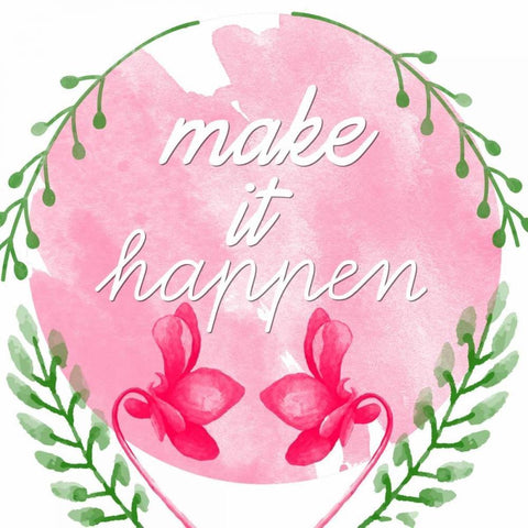 Make It Happen Black Modern Wood Framed Art Print with Double Matting by Matic, Jelena