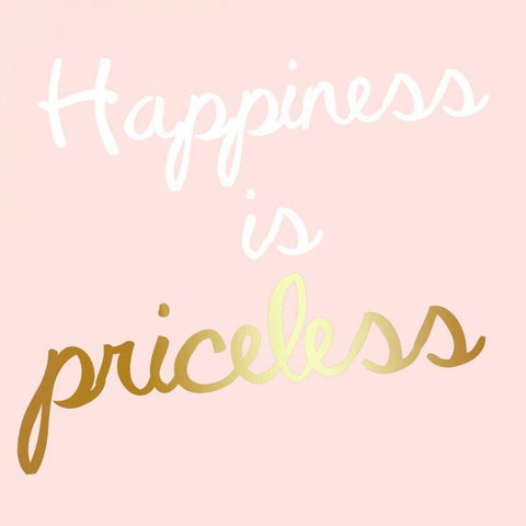 Priceless Happiness Black Modern Wood Framed Art Print with Double Matting by Matic, Jelena
