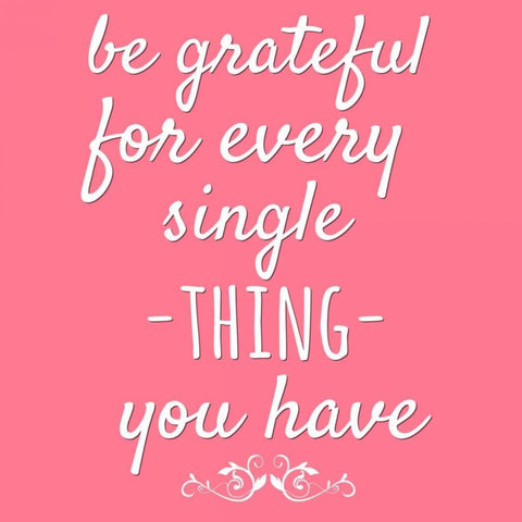 Be Grateful White Modern Wood Framed Art Print with Double Matting by Matic, Jelena
