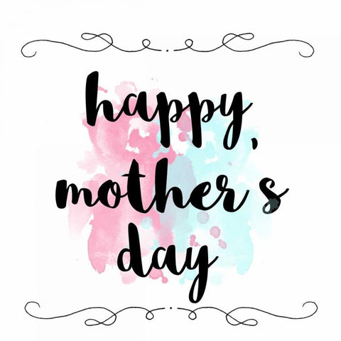 Splattered Mothers Day White Modern Wood Framed Art Print by Matic, Jelena