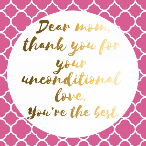 Thank You Mom White Modern Wood Framed Art Print with Double Matting by Matic, Jelena