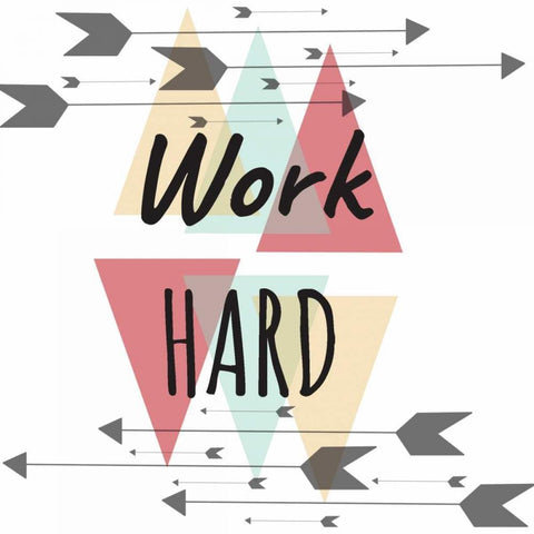 Work Hard Black Modern Wood Framed Art Print with Double Matting by Matic, Jelena