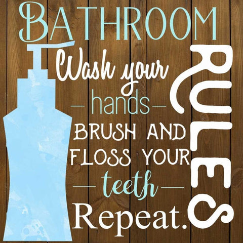 Bathroom Repeat Gold Ornate Wood Framed Art Print with Double Matting by Matic,Jelena