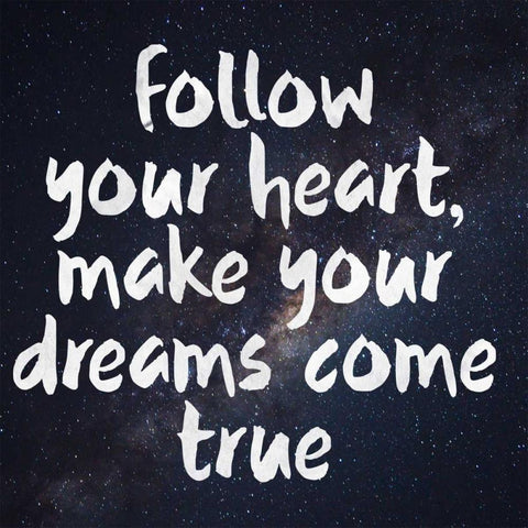 Follow Your Heart Gold Ornate Wood Framed Art Print with Double Matting by Matic,Jelena