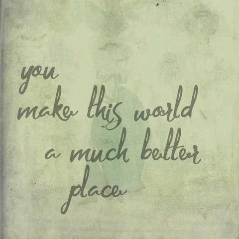 You Make This World White Modern Wood Framed Art Print with Double Matting by Matic,Jelena