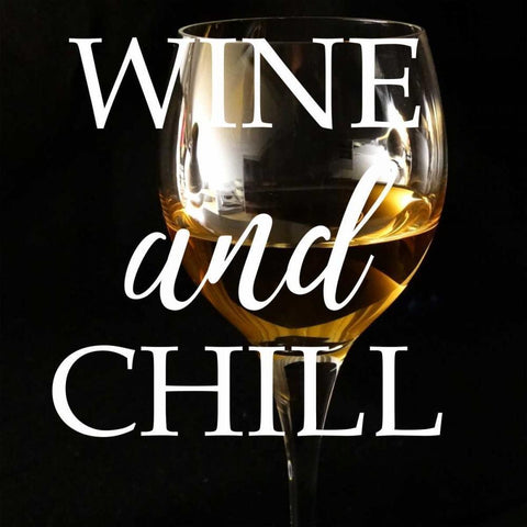 Wine and Chill White Modern Wood Framed Art Print by Matic,Jelena