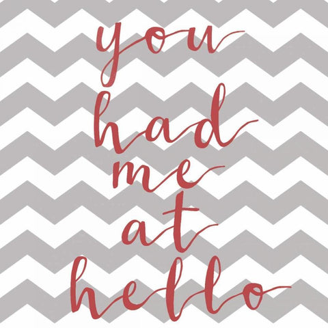 At Hello Chevron White Modern Wood Framed Art Print with Double Matting by Matic,Jelena