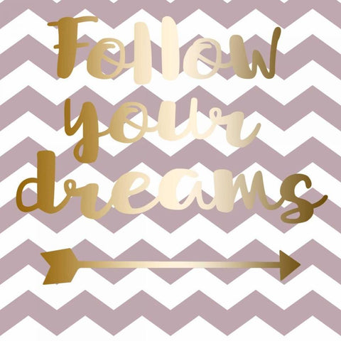 Follow Your Dreams White Modern Wood Framed Art Print with Double Matting by Matic,Jelena