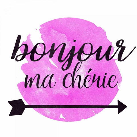 Bonjour Ma Cherie White Modern Wood Framed Art Print with Double Matting by Matic,Jelena