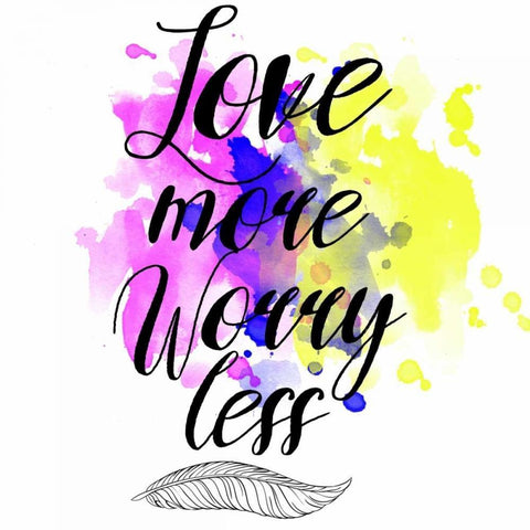 Love More Splash Black Modern Wood Framed Art Print with Double Matting by Matic,Jelena