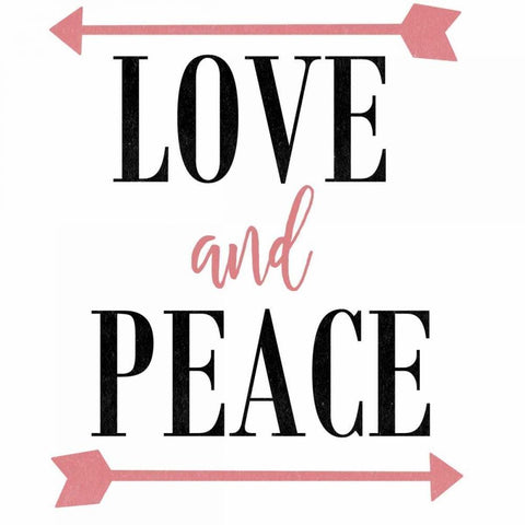 Love and Peace Arrow Black Ornate Wood Framed Art Print with Double Matting by Matic,Jelena